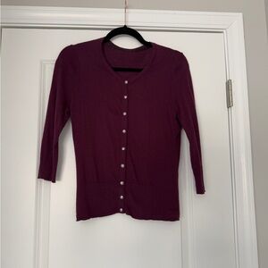 Chic Purple Cardigan with Silver Snap Buttons